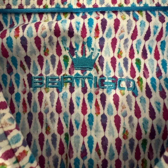 BERTIGO SHORT SLEEVE SHIRT DAIMON Bright Multicolor Pattern Men’s Size Large - Picture 9 of 13